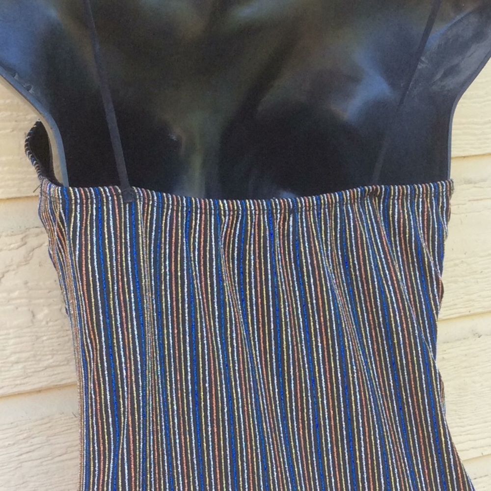 Metallic Vertically Striped MultiColor Body-con - Picture 5 of 14